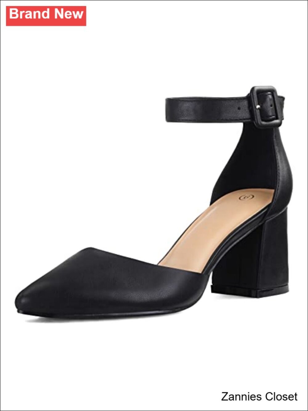✨Pointed Toe Ankle Strap Chunky Block Heel Pumps – Women's Dress Shoes